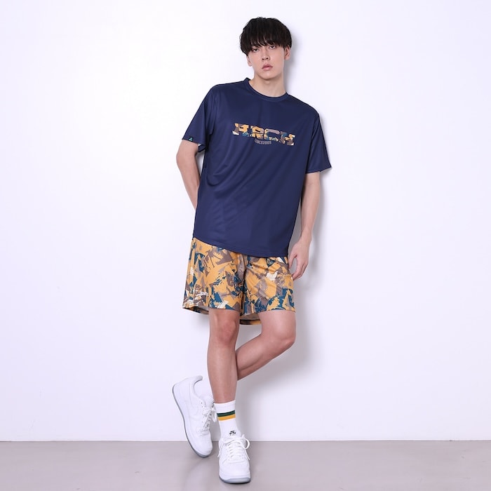 Arch debris tee [DRY] 【navy】  アーチ バスケ 半袖Tシャツ t124-156 アーチ バスケ ショーツ バスケットボール バスパン 男子 ウエア 大人 子供 Ｔシャツ バスケウエア