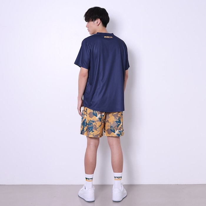 Arch debris tee [DRY] 【navy】  アーチ バスケ 半袖Tシャツ t124-156 アーチ バスケ ショーツ バスケットボール バスパン 男子 ウエア 大人 子供 Ｔシャツ バスケウエア