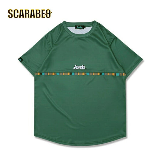 アーチ Arch paint stripe tee DRY green アーチ バスケ 半袖Tシャツ t124-159 アーチ バスケ ショーツ バスケットボール バスパン 男子 ウエア 大人 子供 Ｔシャツ バスケウエア