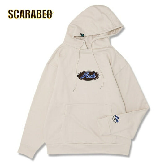 Arch oval logo sweat P/O parka【pale oak】 アーチ バスケ プルオーバーパーカー t724-104 アーチ バスケ ショーツ バスケットボール バスパン 男子 ウエア 大人 子供 Ｔシャツ バスケウエア