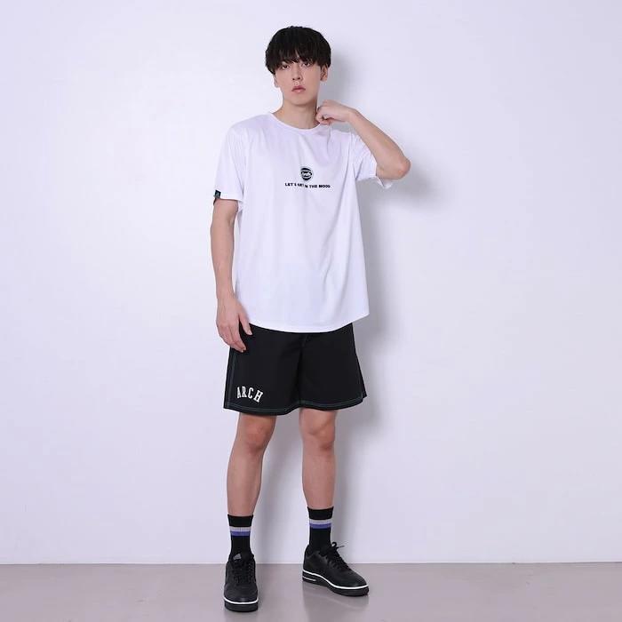 Arch college BB tee [DRY]【white】 アーチ バスケ 半袖Tシャツ t124-160 アーチ バスケ ショーツ バスケットボール バスパン 男子 ウエア 大人 子供 Ｔシャツ バスケウエア