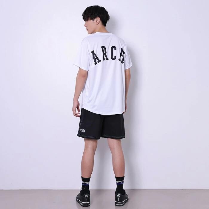 Arch college BB tee [DRY]【white】 アーチ バスケ 半袖Tシャツ t124-160 アーチ バスケ ショーツ バスケットボール バスパン 男子 ウエア 大人 子供 Ｔシャツ バスケウエア