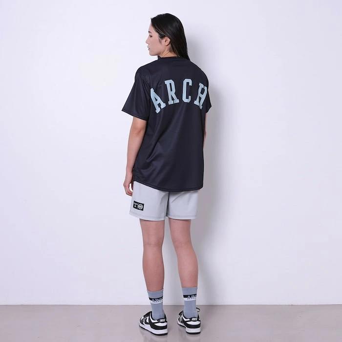 Arch college BB tee [DRY]【black】 アーチ バスケ 半袖Tシャツ  t124-161 アーチ バスケ ショーツ バスケットボール バスパン 男子 ウエア 大人 子供 Ｔシャツ バスケウエア