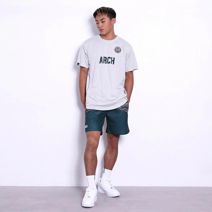 アーチ tiger stripe camo tee [DRY]【light gray】 T124-165 アーチ バスケ ショーツ バスケットボール バスパン 男子 ウエア 大人 子供 Ｔシャツ バスケウエア