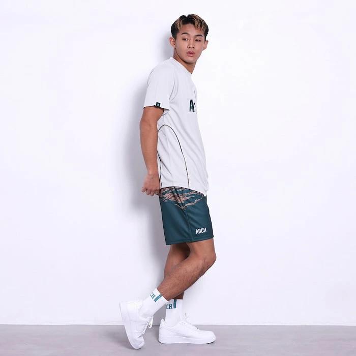 アーチ tiger stripe camo tee [DRY]【light gray】 T124-165 アーチ バスケ ショーツ バスケットボール バスパン 男子 ウエア 大人 子供 Ｔシャツ バスケウエア