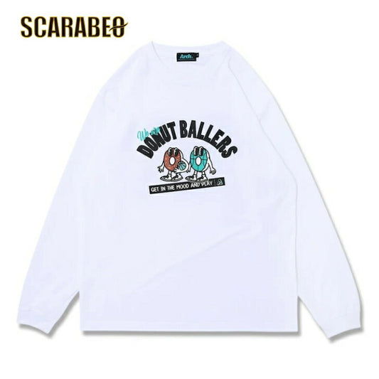 アーチ donut ballers L/S tee [DRY]【white】 アーチ バスケ ショーツ バスケットボール バスパン 男子 ウエア 大人 子供 Ｔシャツ バスケウエア  t324-128