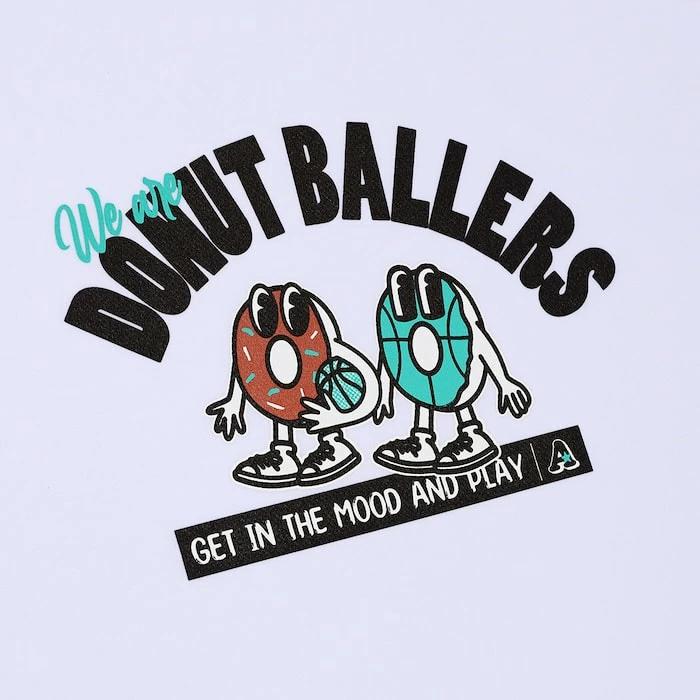 アーチ donut ballers L/S tee [DRY]【white】 アーチ バスケ ショーツ バスケットボール バスパン 男子 ウエア 大人 子供 Ｔシャツ バスケウエア  t324-128