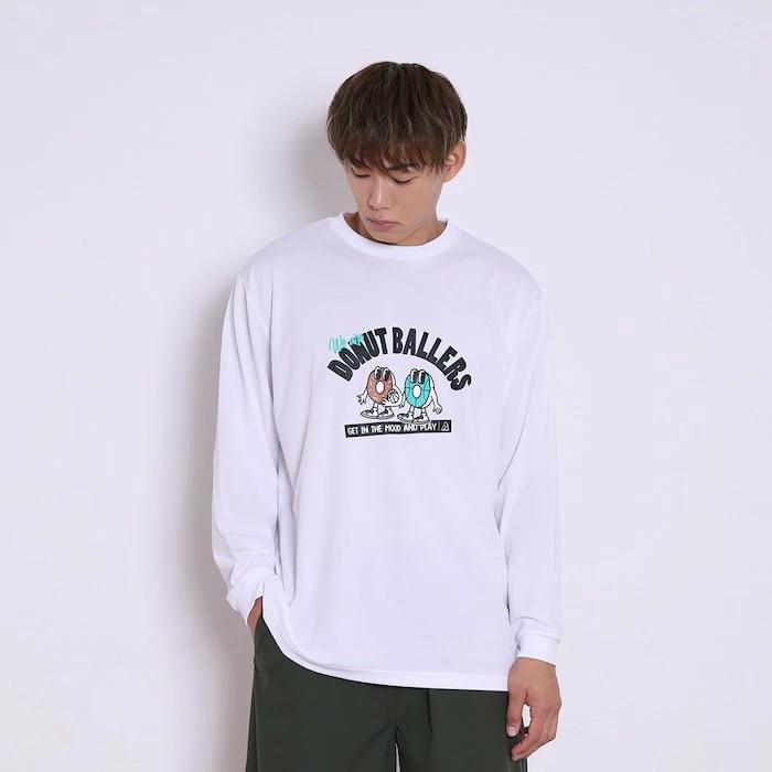 アーチ donut ballers L/S tee [DRY]【white】 アーチ バスケ ショーツ バスケットボール バスパン 男子 ウエア 大人 子供 Ｔシャツ バスケウエア  t324-128