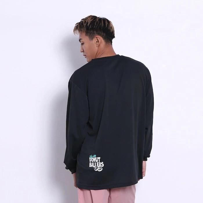 アーチ donut ballers L/S tee [DRY]【black】 アーチ バスケ ショーツ バスケットボール バスパン 男子 ウエア 大人 子供 Ｔシャツ バスケウエア  t324-129