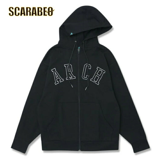 アーチ college logo sweat zip parka【black】 アーチ バスケ ショーツ バスケットボール バスパン 男子 ウエア 大人 子供 Ｔシャツ バスケウエア  t724-113