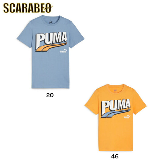 プーマ キッズ Tシャツ PUMA キッズ ボーイズ ESSプラス MID 90s ロゴ グラフィック 半袖 Tシャツ 681316 サッカー フットサル サッカーウェア 子供 ジュニア 半袖