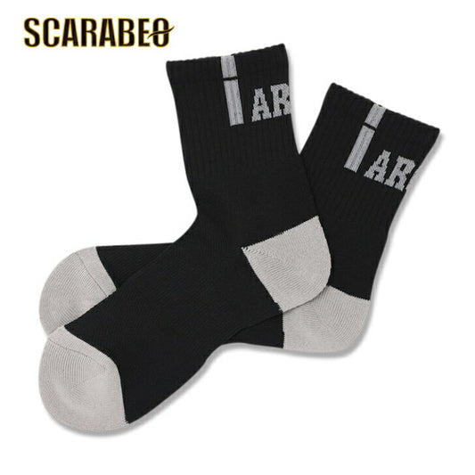 Arch vertical crew socks【black/gray】 アーチ バスケ ソックス アーチ バスケ ショーツ バスケットボール バスパン 男子 ウエア 大人 子供 Ｔシャツ バスケウエア a324-111
