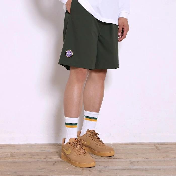 Arch solid color shorts【khaki】 アーチ バスケ ショーツ アーチ バスケ ショーツ バスケットボール バスパン 男子 ウエア 大人 子供 Ｔシャツ バスケウエア  b124-138