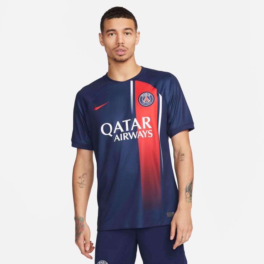 ナイキ パリ・サンジェルマン ライセンスシャツ DF PSG STAD JSY S/S トップ 23-24 HOME ホーム サッカーレプリカユニフォーム ユニフォームショップ 半袖  人気  代表ユニフォーム  大人 キッズ  dx2694