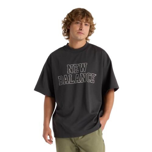 ニューバランス new balance Tシャツ 半袖 オーバーサイズ ブロックロゴ機能Tシャツ AMT51509 Tシャツ 半袖Tシャツ トップス 吸汗速乾 2025ss  amt51509-blk