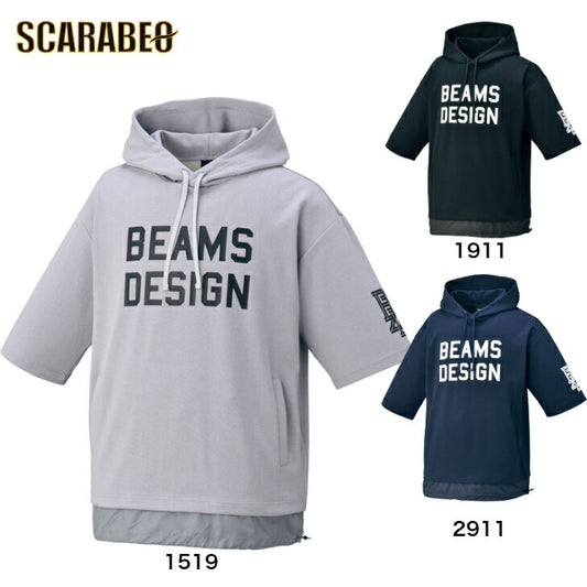 ZETT by BEAMS DESIGN 半袖スウェットパーカ メンズ 野球 半袖ウインドブレーカ  レディース メンズ  ブランド ファッション アウトドア bos75103