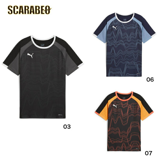 PUMA プーマ ジュニア INDIVIDUALLIGA グラフィック シャツ 660185 半袖 シャツ PUMA サッカーフットサル プラクティスシャツ プラシャツ Tシャツトップストレーニングウェア 吸水速乾 Jr キッズ 子供
