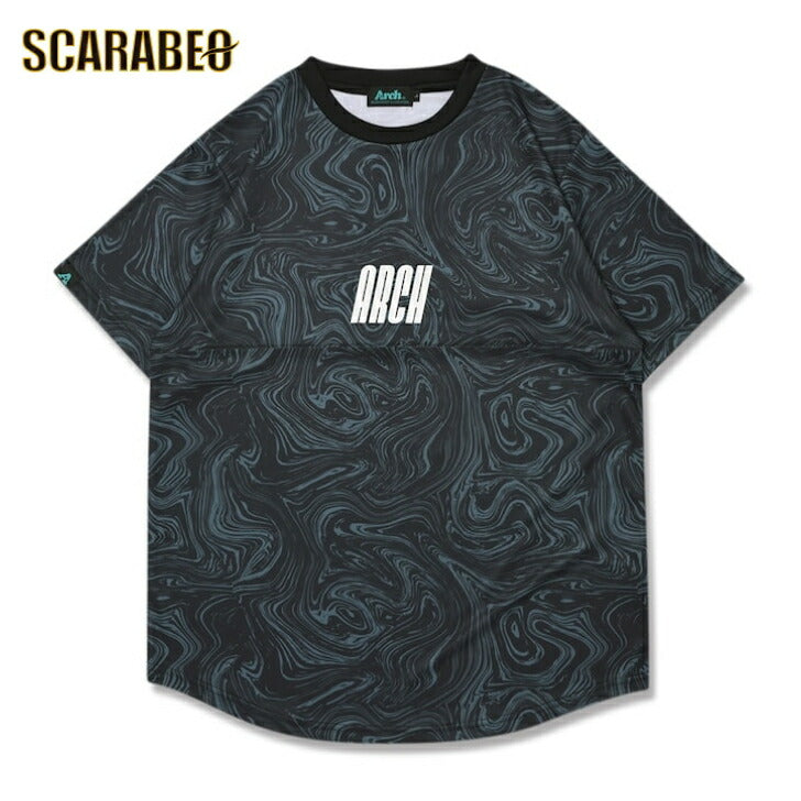 Arch marble section tee [DRY]【black/slate】 アーチ バスケ 半袖Tシャツ 男子 ウエア 大人 子供 Ｔシャツ バスケウエア t125-103