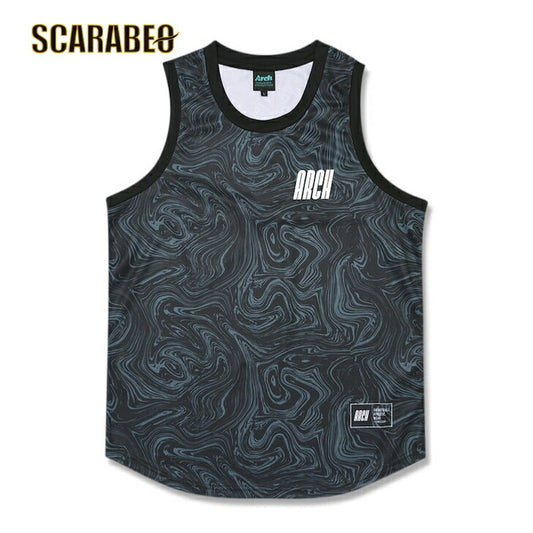 Arch marble section tank [DRY]【black/slate】 アーチ バスケ タンクトップ 男子 ウエア 大人 子供 Ｔシャツ バスケウエア t225-103