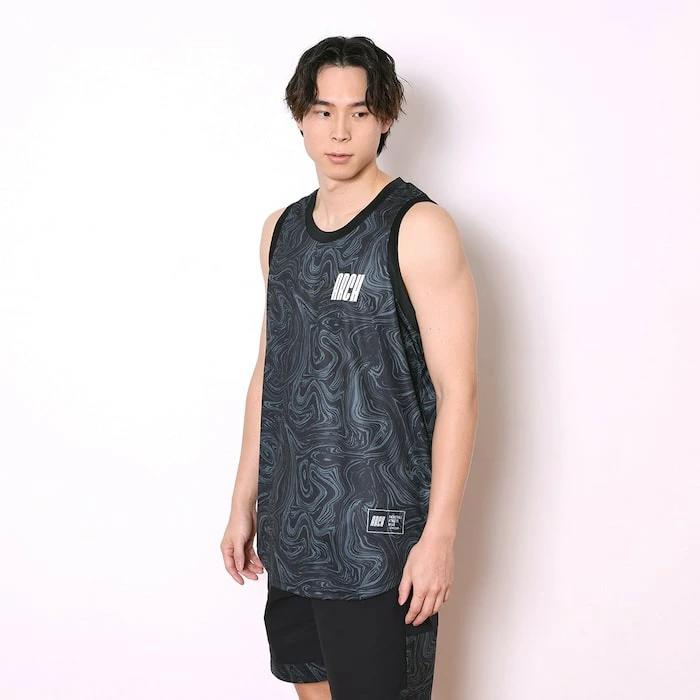 Arch marble section tank [DRY]【black/slate】 アーチ バスケ タンクトップ 男子 ウエア 大人 子供 Ｔシャツ バスケウエア t225-103