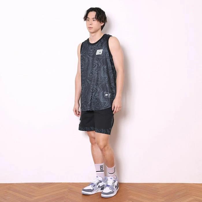 Arch marble section tank [DRY]【black/slate】 アーチ バスケ タンクトップ 男子 ウエア 大人 子供 Ｔシャツ バスケウエア t225-103