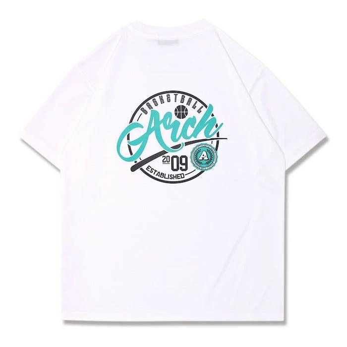 Arch ballpark tee [DRY]【white】 アーチ バスケ 半袖Tシャツ アーチ バスケ  バスケットボール バスパン 男子 ウエア 大人 子供 Ｔシャツ バスケウエア t125-116