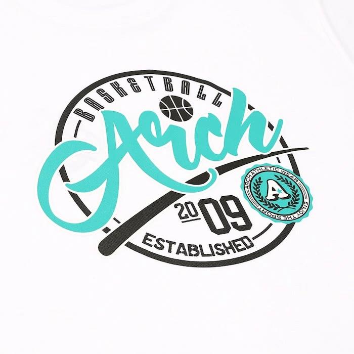 Arch ballpark tee [DRY]【white】 アーチ バスケ 半袖Tシャツ アーチ バスケ  バスケットボール バスパン 男子 ウエア 大人 子供 Ｔシャツ バスケウエア t125-116