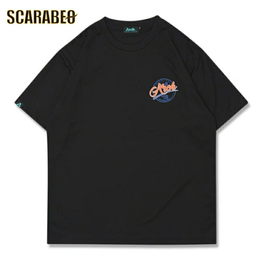 Arch ballpark tee [DRY]【black】 アーチ バスケ 半袖Tシャツ アーチ バスケ  バスケットボール バスパン 男子 ウエア 大人 子供 Ｔシャツ バスケウエア t125-117