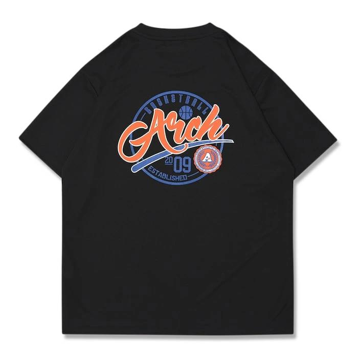 Arch ballpark tee [DRY]【black】 アーチ バスケ 半袖Tシャツ アーチ バスケ  バスケットボール バスパン 男子 ウエア 大人 子供 Ｔシャツ バスケウエア t125-117