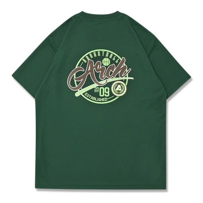 Arch ballpark tee [DRY]【dark green】 アーチ バスケ 半袖Tシャツ アーチ バスケ  バスケットボール バスパン 男子 ウエア 大人 子供 Ｔシャツ バスケウエア t125-118