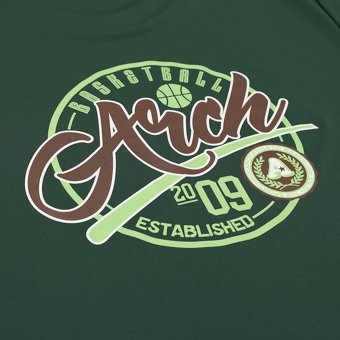 Arch ballpark tee [DRY]【dark green】 アーチ バスケ 半袖Tシャツ アーチ バスケ  バスケットボール バスパン 男子 ウエア 大人 子供 Ｔシャツ バスケウエア t125-118