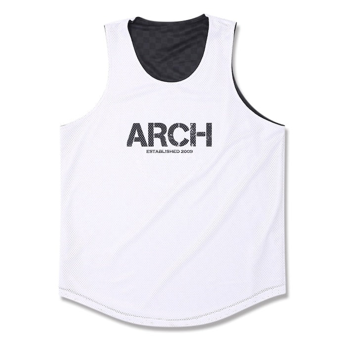Arch checkered rev. tank [DRY]【black/white】 アーチ バスケ リバーシブルタンクトップ アーチ バスケ  バスケットボール バスパン 男子 ウエア 大人 子供 Ｔシャツ バスケウエア t225-104