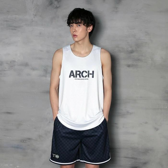 Arch checkered rev. tank [DRY]【black/white】 アーチ バスケ リバーシブルタンクトップ アーチ バスケ  バスケットボール バスパン 男子 ウエア 大人 子供 Ｔシャツ バスケウエア t225-104