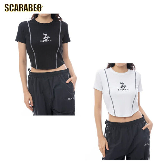 RVCA レディース SNAKE RVCA BABY TEE Tシャツ 【2025年春夏モデル】 夏コーデ 夏服 人気 アウトドア ウェア 夏 ジム ウェア 韓国系 レディース  25ssルーカ bf043209