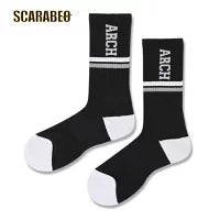 Arch drop line crew mid. socks【black/white】 アーチ バスケ バスケットボール バスパン 男子 ウエア 大人 子供 Ｔシャツ バスケウエア a325-105