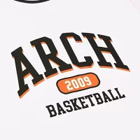 Arch team BB tee [DRY]【white】 アーチ バスケ 半袖Tシャツ アーチ バスケ バスケットボール バスパン 男子 ウエア 大人 子供 Ｔシャツ バスケウエア t125-113
