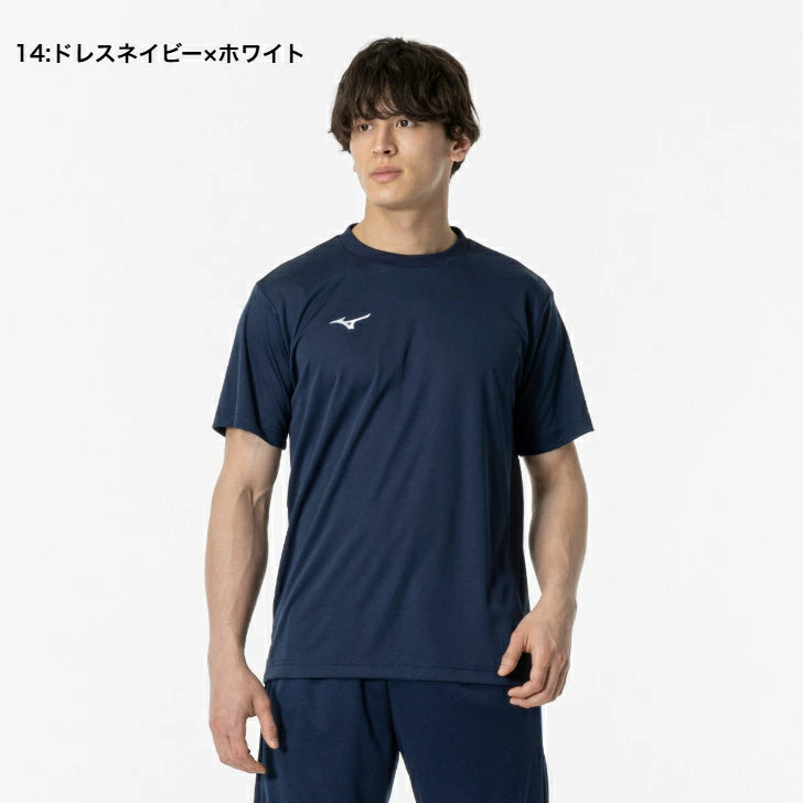 ミズノ ナビドライTシャツ 半袖 丸首 ワンポイント 吸水 速乾 定番 Tシャツ スポーツウエア ジムウエア トレーニング 32mac190