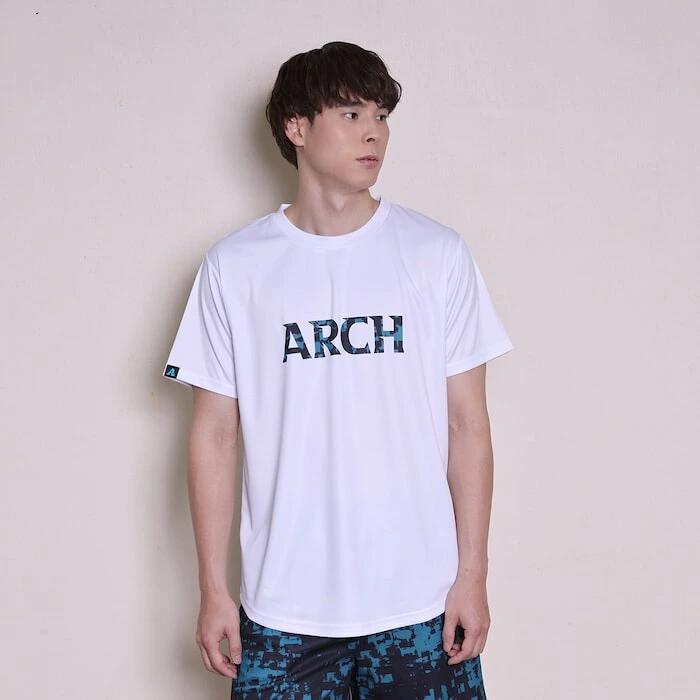 Arch grid faded tee [DRY]【white】 アーチ バスケ 半袖Tシャツ アーチ バスケ バスケットボール バスパン 男子 ウエア 大人 子供 Ｔシャツ バスケウエア t125-119