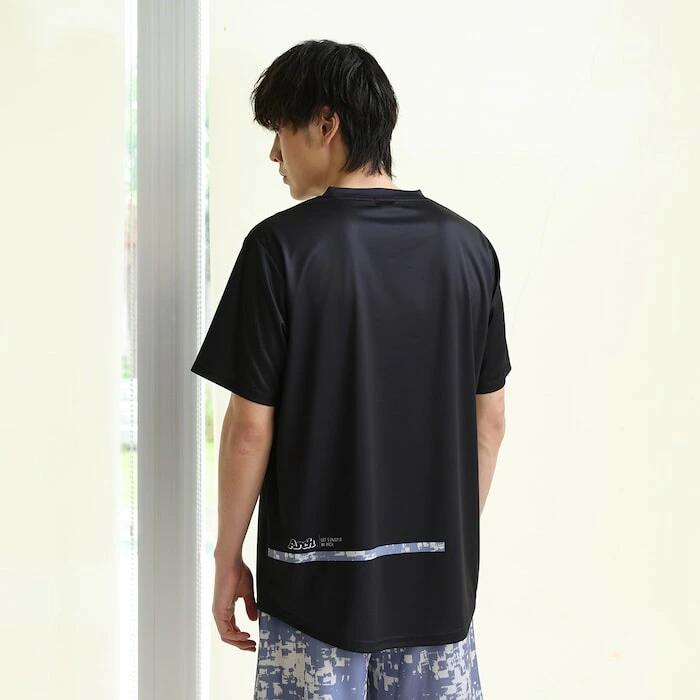 Arch grid faded tee [DRY]【black】 アーチ バスケ 半袖Tシャツ アーチ バスケ バスケットボール バスパン 男子 ウエア 大人 子供 Ｔシャツ バスケウエア t125-120