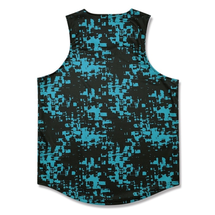 Arch grid faded rev. tank [DRY]【deep ocean/white】 アーチ バスケ