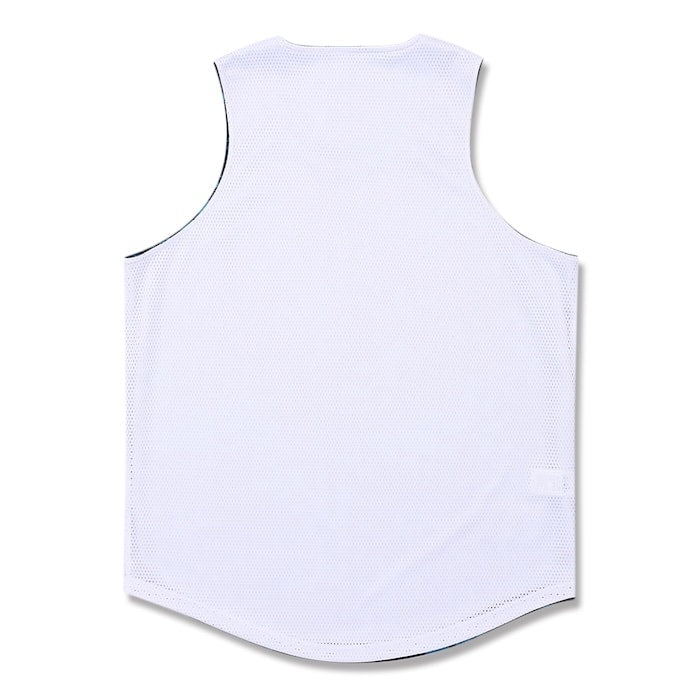 Arch grid faded rev. tank [DRY]【deep ocean/white】 アーチ バスケ