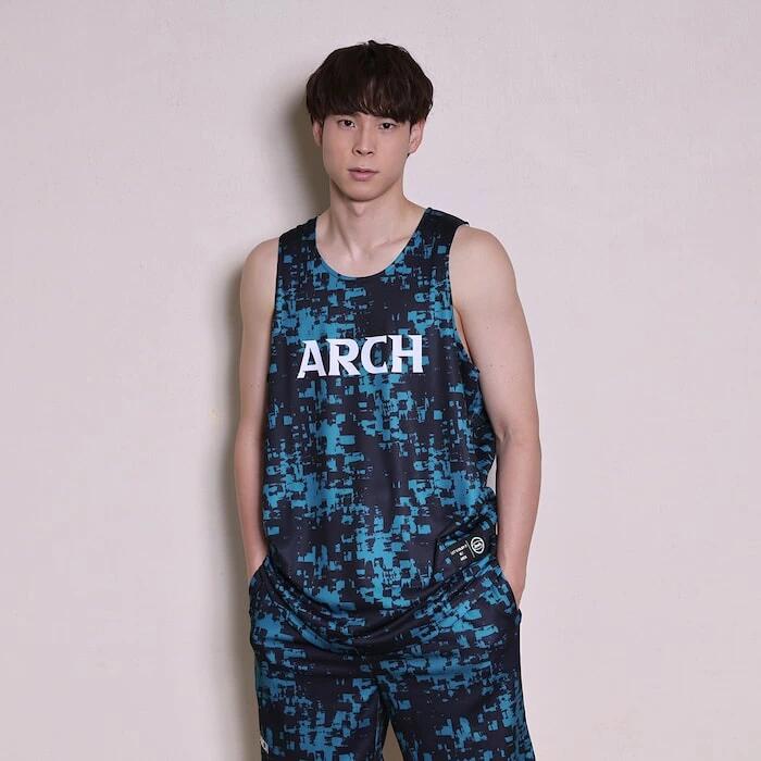 Arch grid faded rev. tank [DRY]【deep ocean/white】 アーチ バスケ リバーシブルタンクトップ アーチ バスケ バスケットボール バスパン 男子 ウエア 大人 子供 Ｔシャツ バスケウエア t225-106