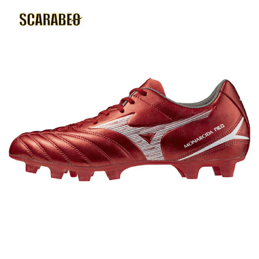 ミズノ モナルシーダNEO III SELECT サッカースパイク 固定式 ワイドモデル 人工皮革 土 人工芝 天然芝対応 3E レッド 2025年モデル エントリーモデル ユニセックス p1ga252560