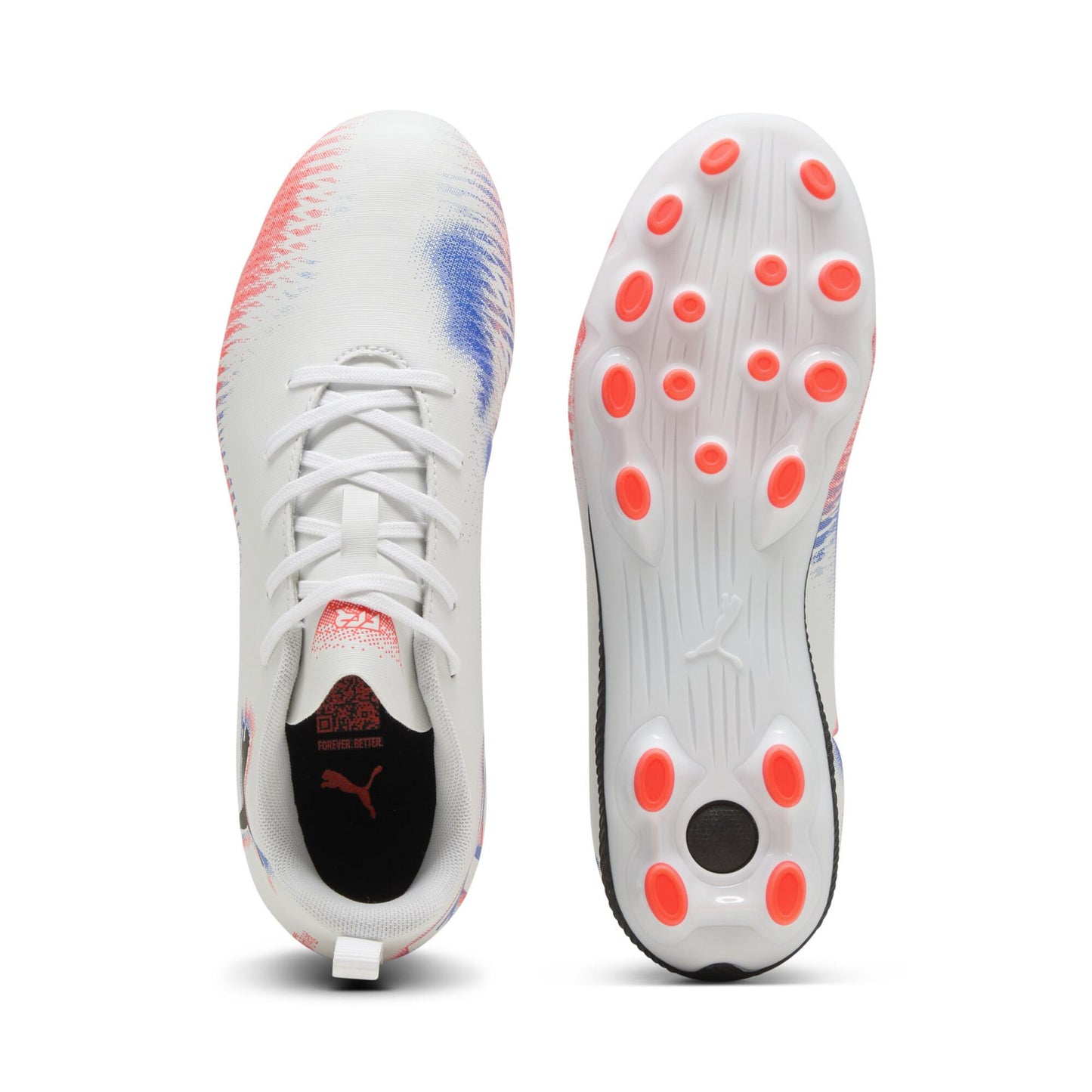 PUMA プーマ フューチャー 8 プレイ HG/AG+MID Jr [UNTAMED PACK] ジュニア サッカースパイク 土・人工芝用 25AW ホワイト×ブラック×レッド 108624-01