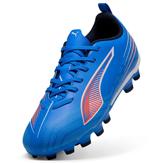 PUMA プーマ ウルトラ 6 プレイ HG/AG+MID Jr [UNTAMED PACK] ジュニア サッカースパイク 土・人工芝用 25AW（ウルトラブルー×ホワイト×レッド 108536-01