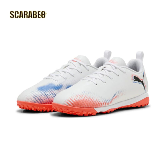 PUMA プーマ フューチャー 8 プレイ TT+MID Jr [UNTAMED PACK] ジュニア サッカー トレーニングシューズ ターフ 土・人工芝用 25AW ホワイト×ブラック×レッド 108625-01