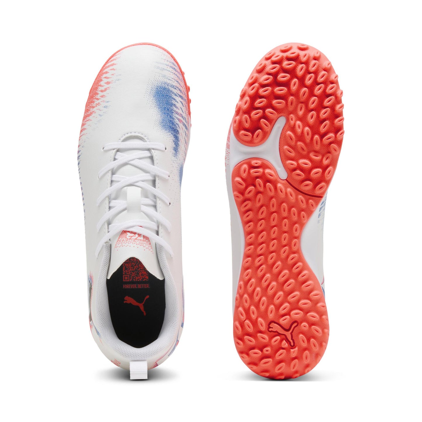 PUMA プーマ フューチャー 8 プレイ TT+MID Jr [UNTAMED PACK] ジュニア サッカー トレーニングシューズ ターフ 土・人工芝用 25AW ホワイト×ブラック×レッド 108625-01