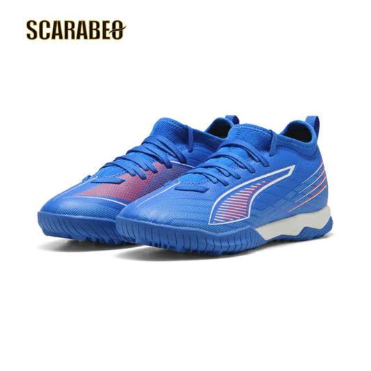 PUMA プーマ ウルトラ 6 マッチ TT+MID Jr [UNTAMED PACK] ジュニア トレーニングシューズ フットサル ターフ用 サッカーシューズ ウルトラブルー×ホワイト×レッド 108523-01