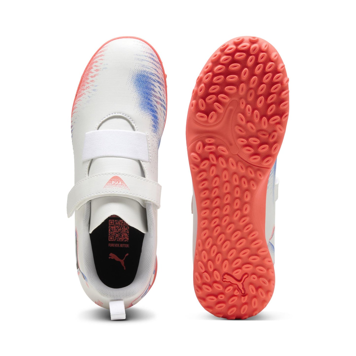 PUMA プーマ フューチャー 8 プレイ TT V Jr [UNTAMED PACK] ジュニア サッカー トレーニングシューズ ターフ 土・人工芝用 ベルクロ 25AW ホワイト×ブラック×レッド 108628-01