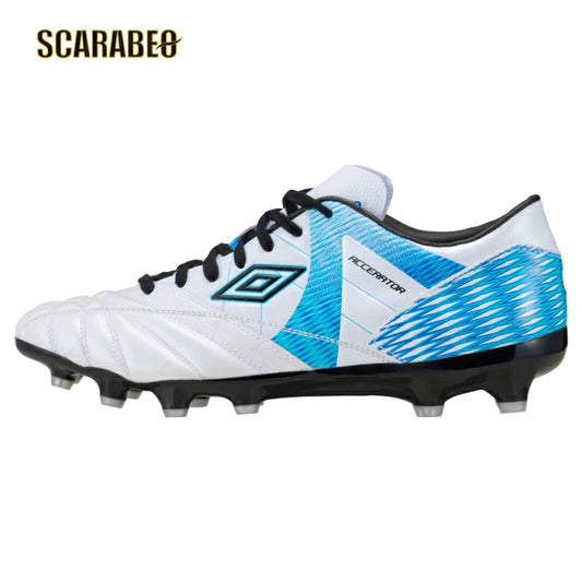 アンブロ サッカースパイク アクセレイター F V3 HG カンガルーレザー 土 人工芝 天然芝 対応 ホワイト×ブルー UMBRO UF5SFCB1M メンズ ACCERATOR